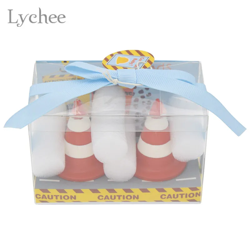 Lychee 1 Pair Traffic Cone Cake Candle Baby Shower Favors Birthday
