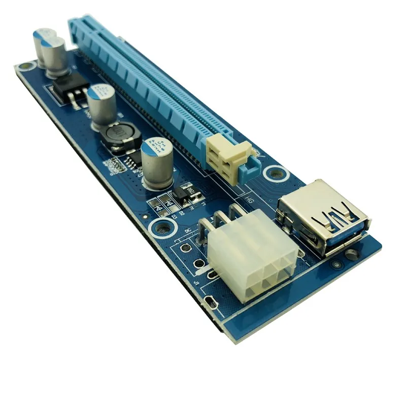 6 шт. 006C Riser PCIE PCI E Express Card 1x к 16x GPU USB 3 0 удлинитель адаптер SATA 6Pin кабель питания для BTC