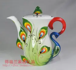 Новое поступление креативный чайник с павлином Европейский чайный сервиз костяного фарфора трехмерная картина керамическая чашка