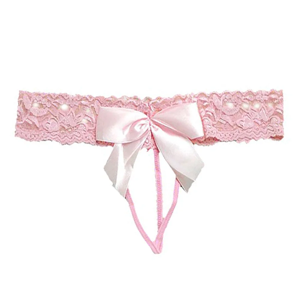 EAS Sexy Pink Slip String V String with Ribbon Newin GStrings