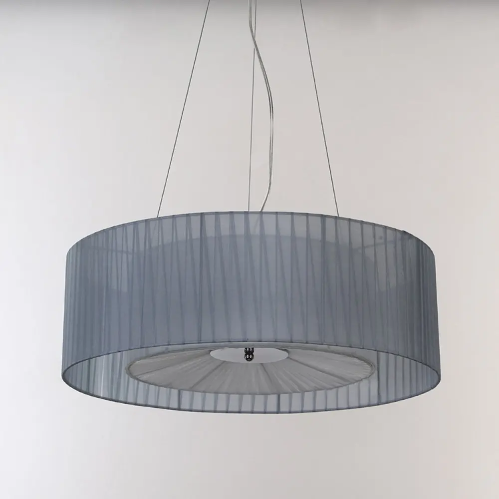 Современная ткань Ресторан подвесной светильник серый цвет абажур Подвесная лампа для спальни столовая фурнитура для подвесного светильника