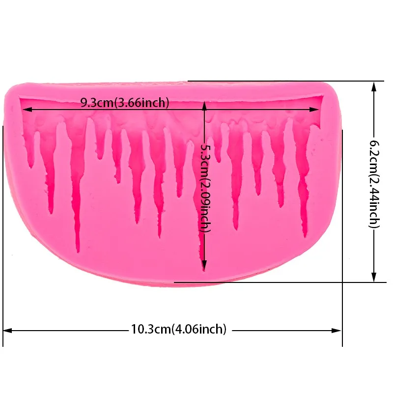 Сосульки силиконовая форма для льда кайма сахарные Замороженные помадные торты для вечерние украшения рождественских конфет кондитерских изделий F0557