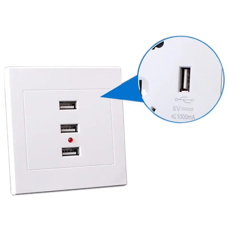 

Home Useful 3 Port USB Smart Power Charger Socket 220V To 5V For Cell Phone