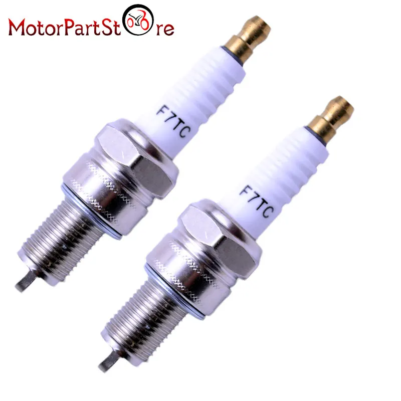 

2pcs Spark Plug F7TC for Motorcycle ATV UTV Scooter Dirt Bike Go kart @15