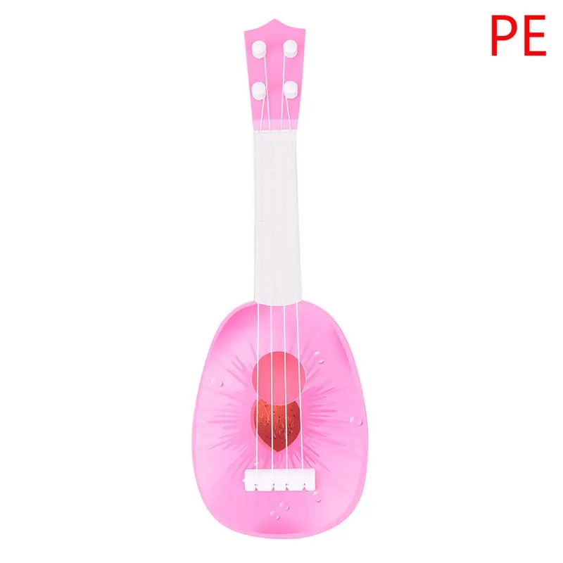 Поступление Детская 4 струнная гитара фруктовый стиль музыкальный инструмент укулеле для детей подарочная игрушка - Цвет: peach