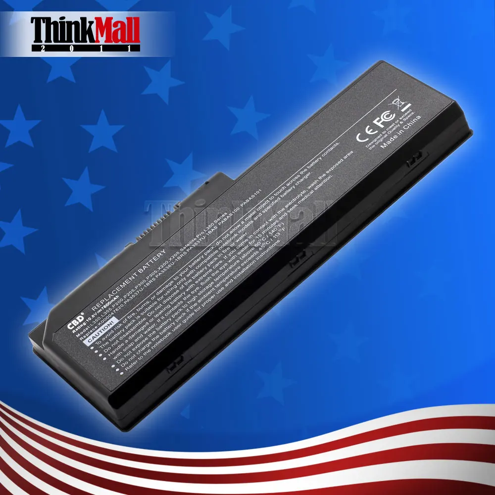 9 Cells 10.8V 7800mAh Replacement Laptop Battery for TS PA3536U Toshiba