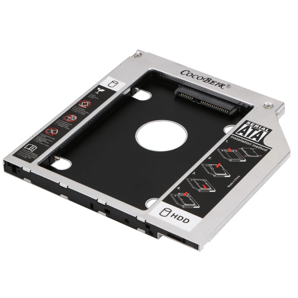 Универсальный 2nd HDD Caddy 9 5 мм SATA 3 0 Светодиодный индикатор для 2 дюймов 7 SSD чехол