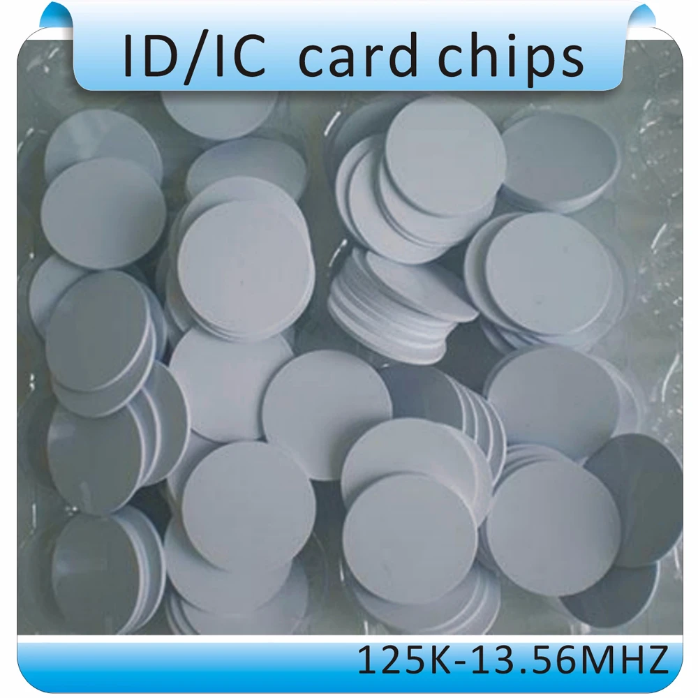 100 шт., чип для монет TK4100, чип для смарт-карт/125 кГц, RFID биги/RFID метки/белый 20 мм