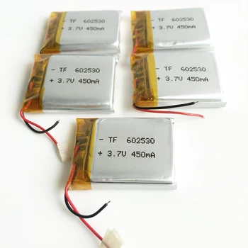 

Wholesale 5 pcs 3.7V 450mAh Lithium Polymer LiPo Rechargeable Battery For Mp3 PAD DVD bluetooth headset Speaker Recorder 602530