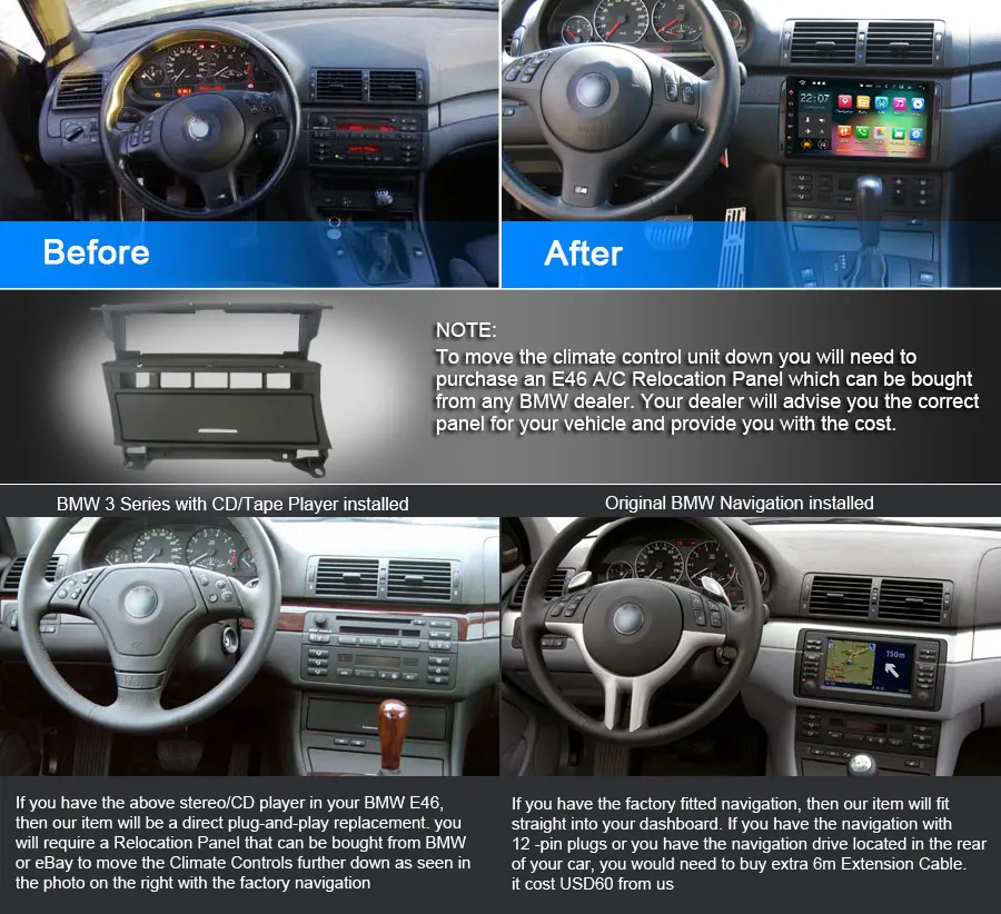 Top Erisin ES7903B 9 inch Android 9.0 Octa Core 4GB RAM Car Multimedia Player Radio BT for BMW 3 Series E46 3 Top Erisin ES7903B 9 inch Android 9.0 Octa Core 4GB RAM Car Multimedia Player Radio BT for BMW 3 Series E46 3