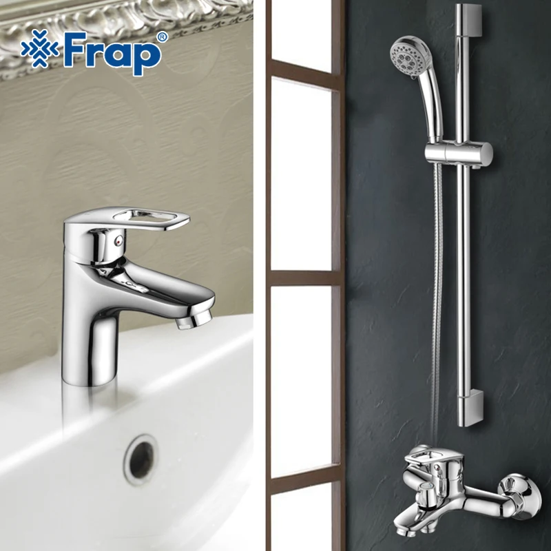 

Frap New Bathroom Combination Basin Faucet Shower Tap Single Handle Cold and Hot Water Mixer with Slide Bar Torneira F2823