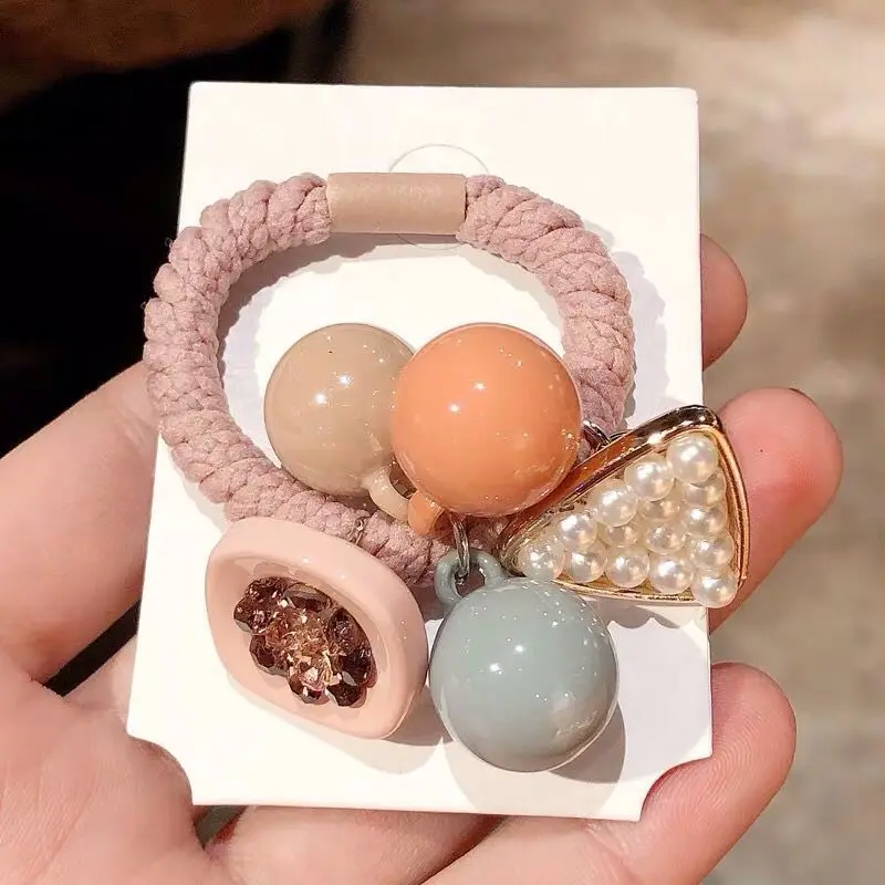 Triangle metal hair rope rubber band color retro hair ring head rope flowers chic elastic hair band fashion hair accessories gum