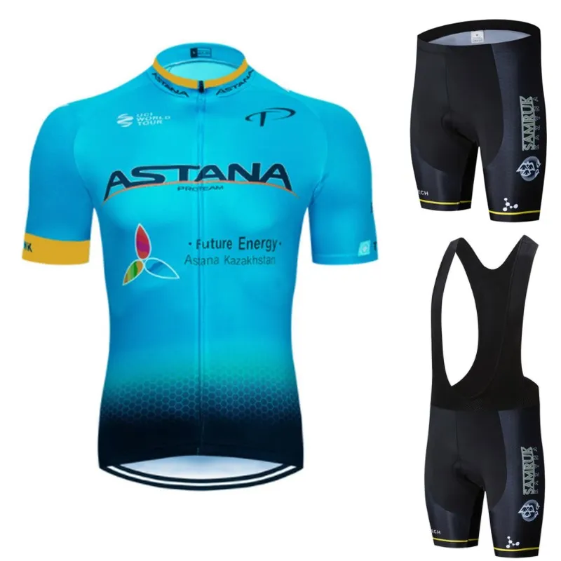 Pro Team Zomer ASTANA Wielertrui набор Ropa Ciclismo Hombre Kleding 12D Bib Broek Ademend Fietsen наборы Fiets Maillot