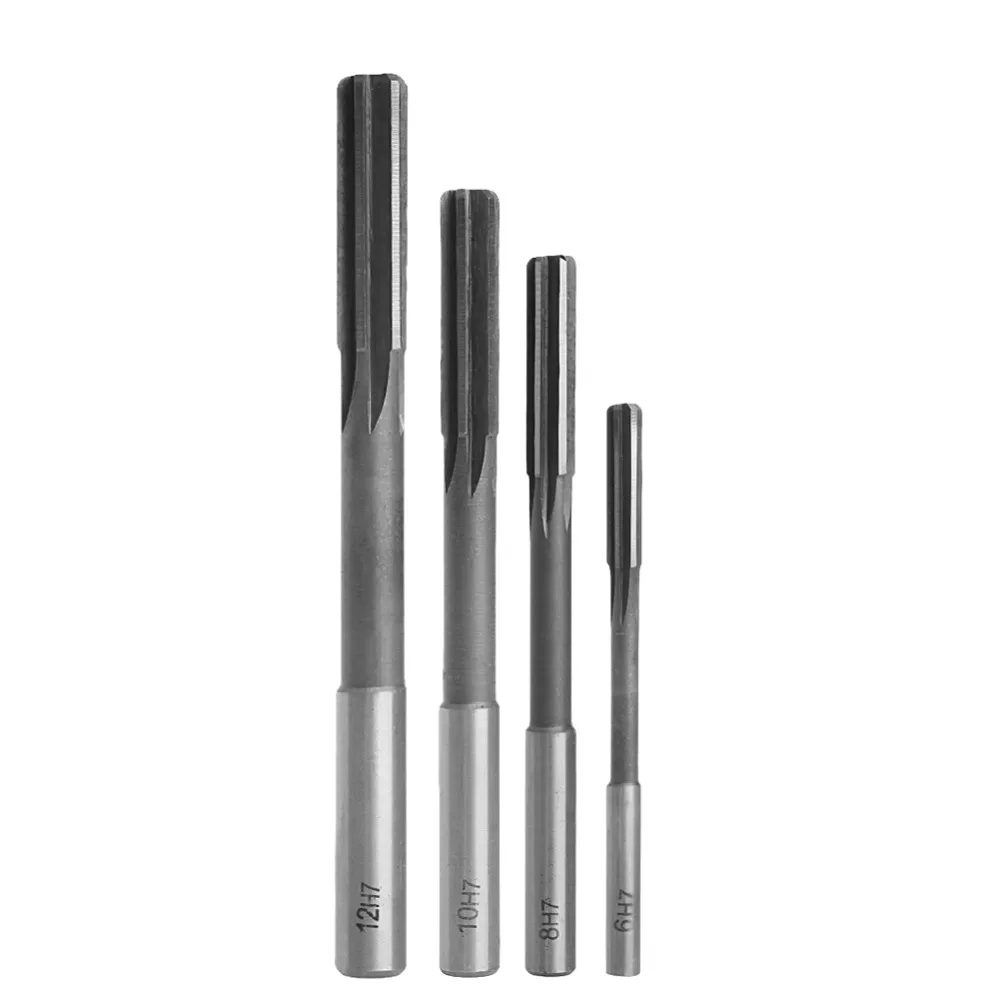 

4Pcs 6/8/10/12mm HSS Straight Shank Chucking Reamer Milling Cutter Tool 1Set