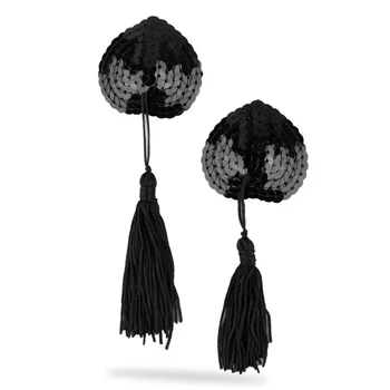 

New Sexy Women 2pcs/set Self Adhesive Sequin Tassel Cover Heart Shape Bra Nipple Cover Pasties Breast Petals 6 Colors