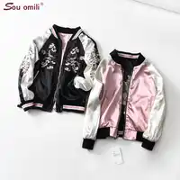 Vintage Embroidery bomber jacket women Flower Phoenix Uniform Short Bomber Jacket Coat Pilots Outerwear Baseball Casaco
