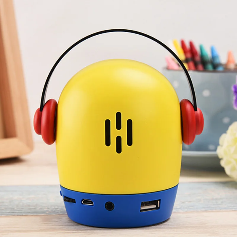 Милые мини Миньоны портативные беспроводные Bluetooth колонки с микрофоном