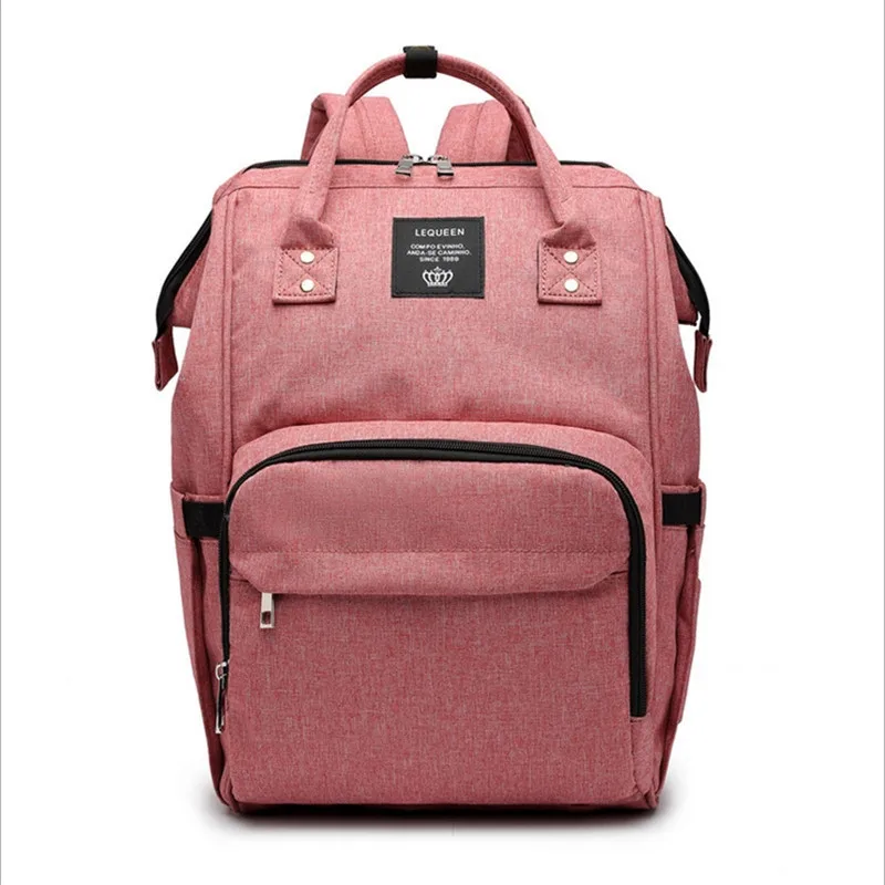 LUYO сумка для подгузников, для мам, для ухода за детьми, подгузник большой емкости, водонепроницаемый бизнес-рюкзак, Женская дорожная сумка, рюкзак с кольцом, Rugzak Back Pack - Цвет: Pink