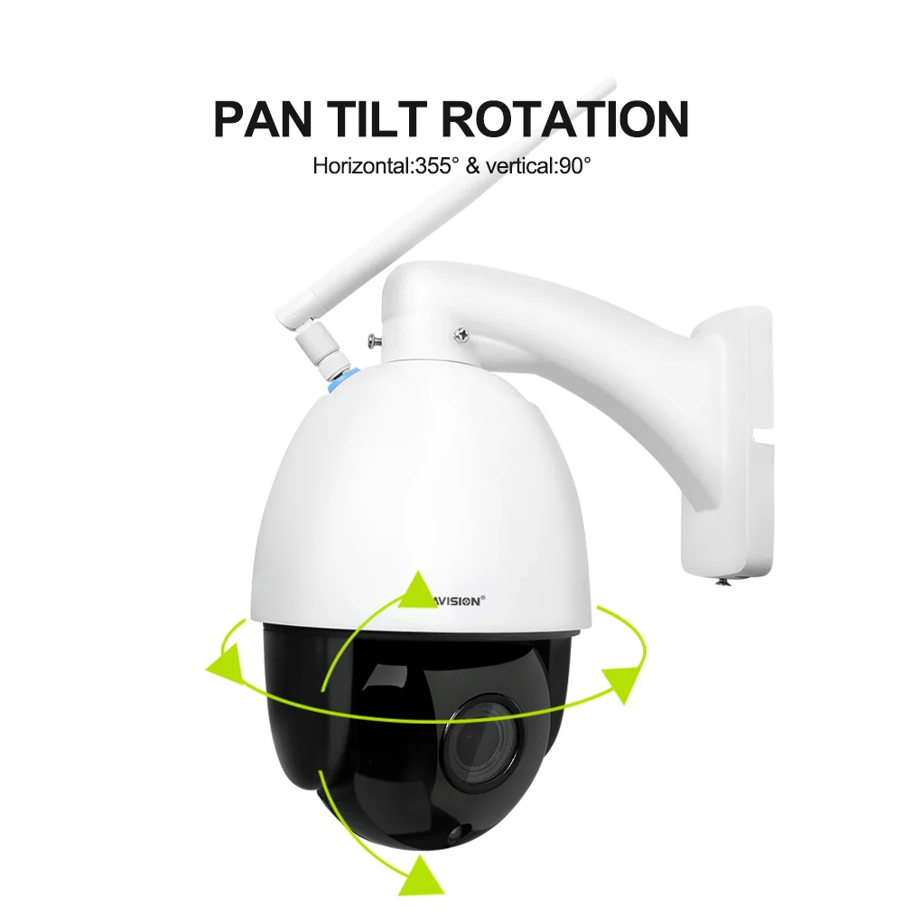 1080P Беспроводная wifi PTZ скоростная купольная IP камера, уличная 5X 10X Zoom IR 60M CCTV камера видеонаблюдения, аудио ONVIF