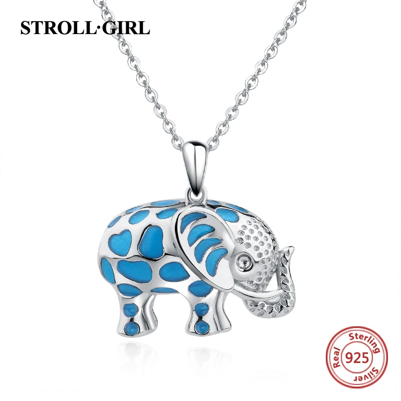 

enamel charm animal elephant pendant charms 925 sterling silver origina necklace women for women glowing jewelry making gifts