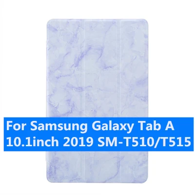 Чехол для планшета из искусственной кожи для Samsung Galaxy Tab A10.1 SM-T510/T515 чехол-подставка для авто сна/пробуждения чехол funda marble A20 - Цвет: Фиолетовый