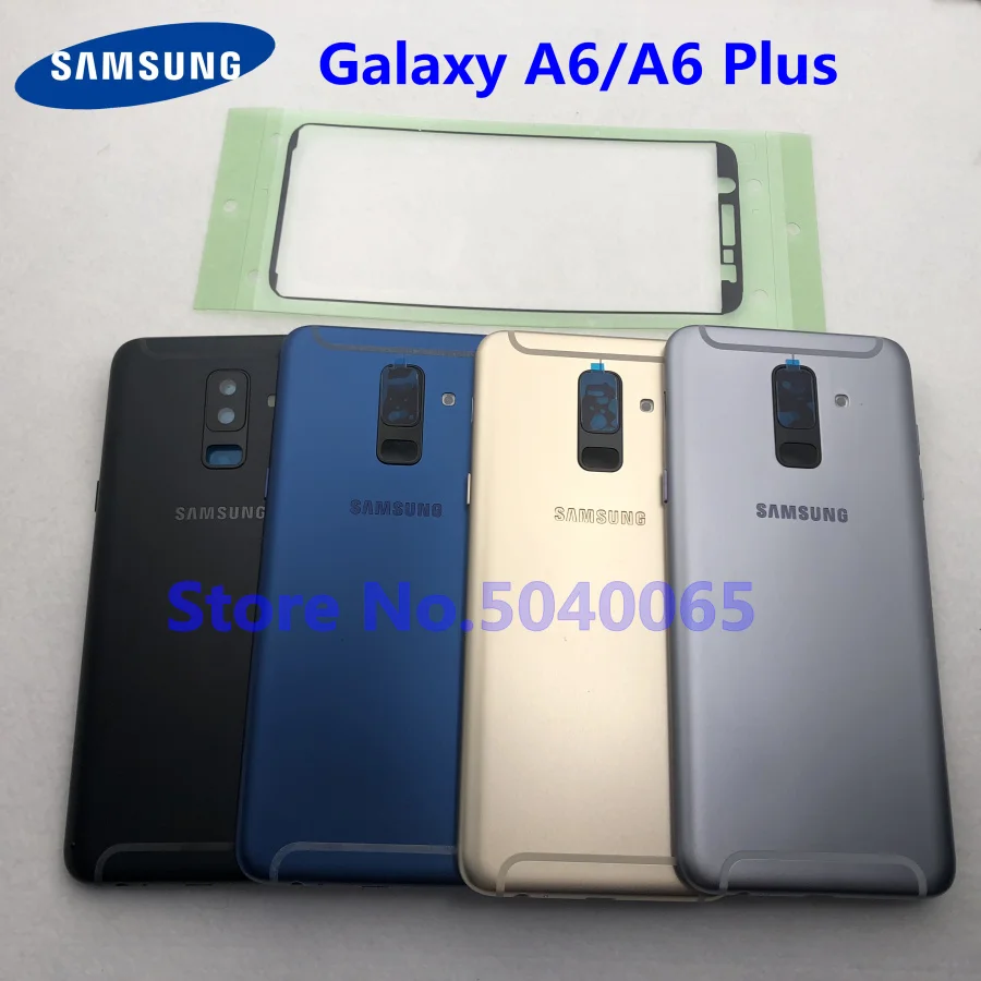 

Aluminum back cover For Samsung Galaxy A6 Plus 2018 A605 A600 A600F A605 A605 Housing Battery Back Cover Original A6 Sticker A6+