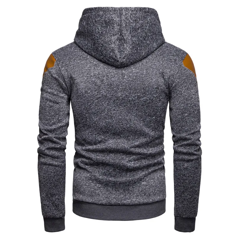 Men Running Jackets Sweater Hooded Coat Mens Fall Winter New Fashion Color Collision Zipper Sweater Hooded Coat #2n27 (10)