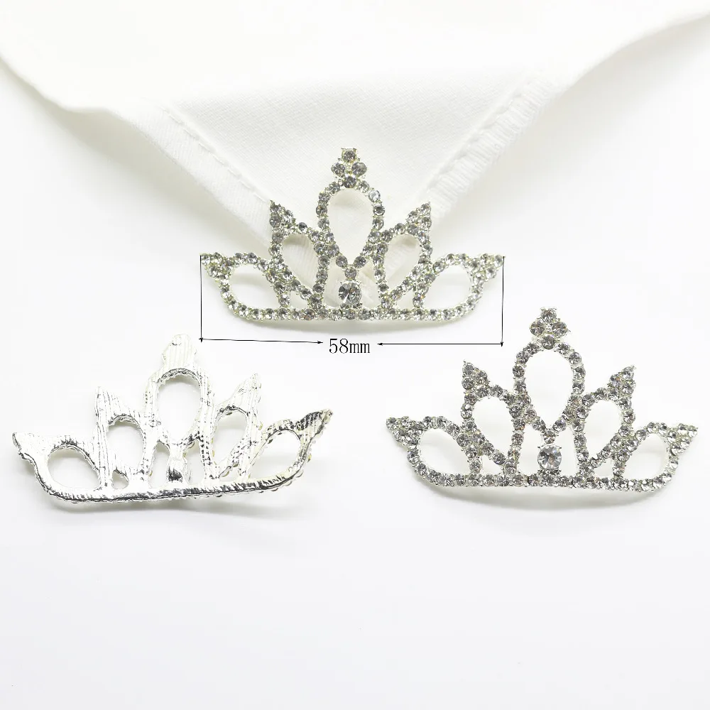 

5 pcs / pack flatback rhinestone tiara crown Mini Alloy Crown For Wedding Decoration Metal Rhinestone Button For Hair Accessor