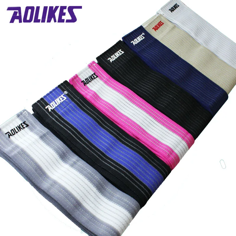 AOLIKES 2 шт 120*7,5 см фитнес эластичные бинты нога компрессионная лента для колена налокотники обертывание Спортивная безопасность 7 цветов