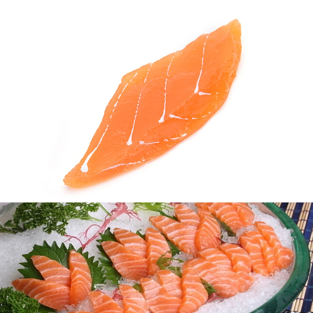 

1Pc Kitchen Toy Japanese Artificial Fake Salmon Food Sashimi Simulation Food Model Children Early Learning Toys