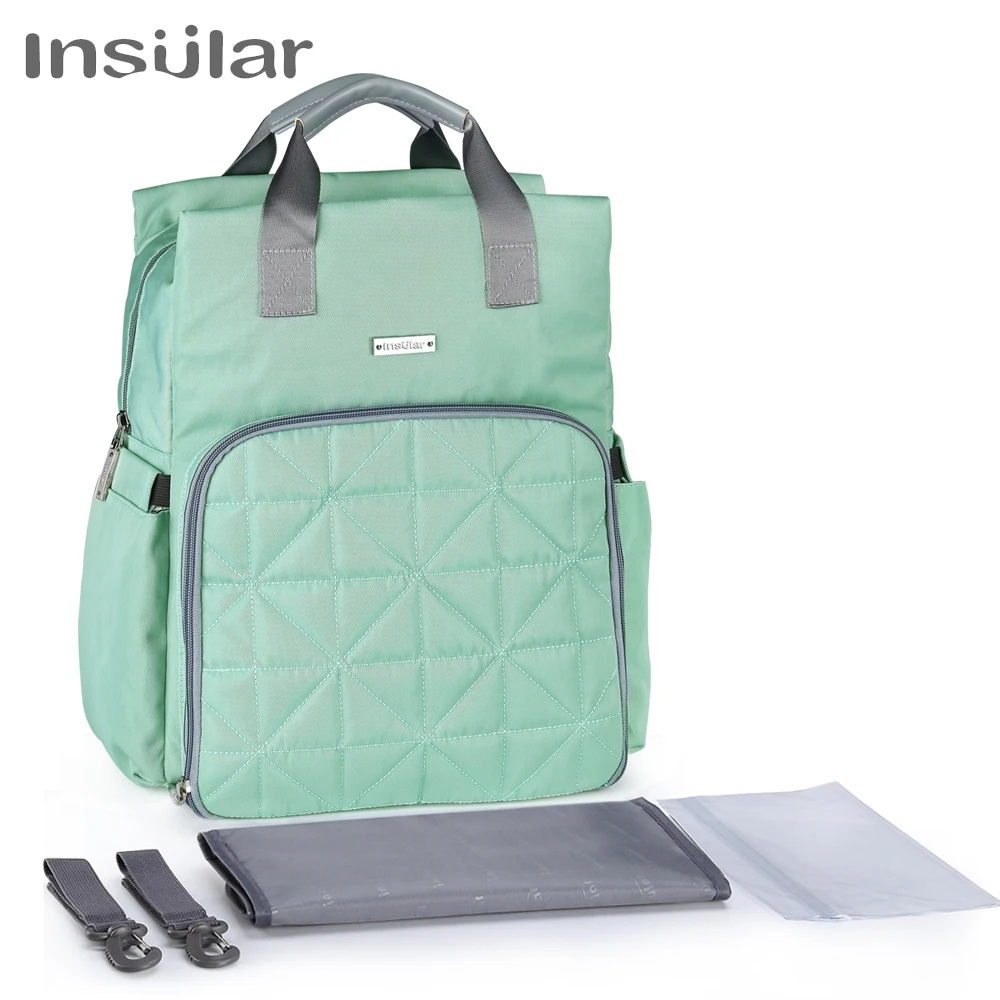 Insular الأزياء مومياء الأمومة الحفاض حقيبة كبيرة قدرة الطفل حقيبة عربة أطفال حقيبة السفر مصمم التمريض حقيبة للطفل الرعاية
