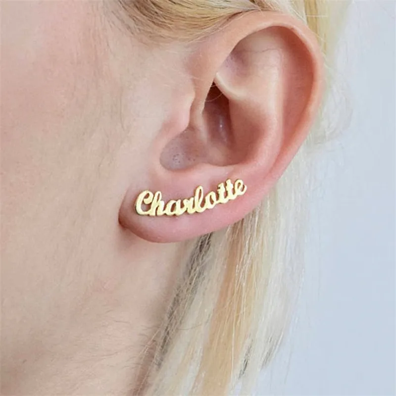 

Gold Silver Custom Earring Name Personalized Stud Earrings for Women Girl Earrings Set Earing Girlfriend Special Jewelry Gift
