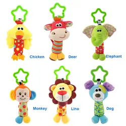 6 стилей детские игрушки погремушки Игрушка антистресс плюшевые детские погремушки игрушки колокольчики животных Newbron животных