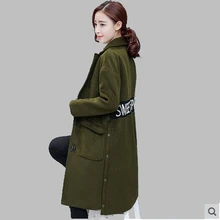 2016 Winter New Women Large size Woolen jacket Medium long Korean Fashion Slim Thin Wool coat Thick Warm Cotton coat Jacket AB70
