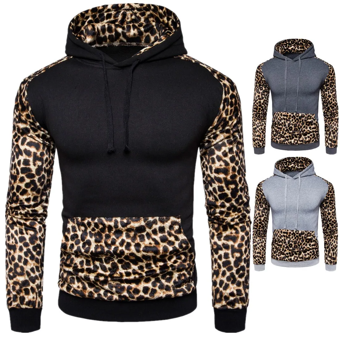 Leopard Print Color For Men Women Fleece Hoodies Hooded Men's Hoodies