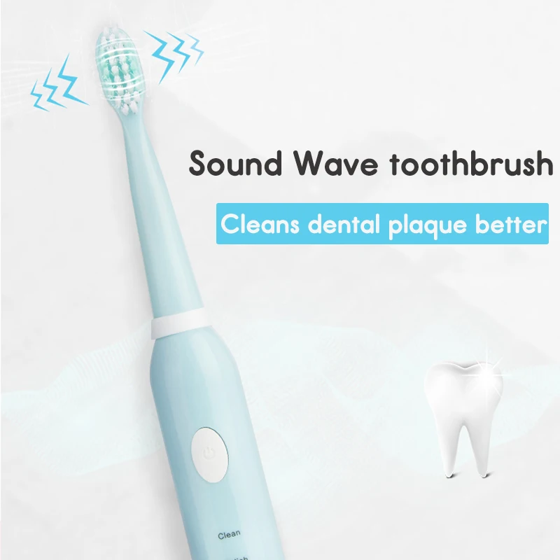 

Built-in 5 Cleaning Modes 2 Mins Smart Timer USB Fast Charging Electric sound wave Toothbrush with 4 DuPont Brush Heads