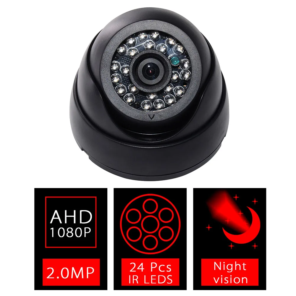 

One Set Dome CCTV Camera with 24pcs LEDs 720P HD Night Vision 3.6mm Lens XM66
