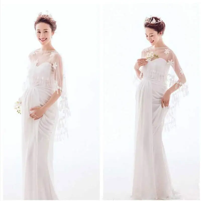 Новинка; длинное платье для беременных; свободный размер для беременных; реквизит для фотосессии; платья для фотосессии; свадебное платье; Одежда для беременных - Цвет: Shawl  Dress