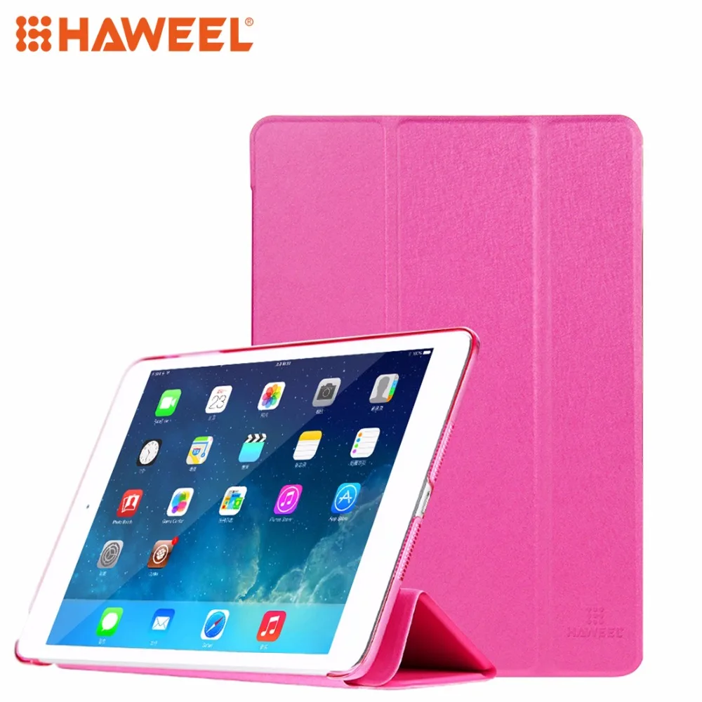 

HAWEEL Casual Tablet Case Cover 3-folding Smart Case Clear Back Cover with Holder for iPad Air 2