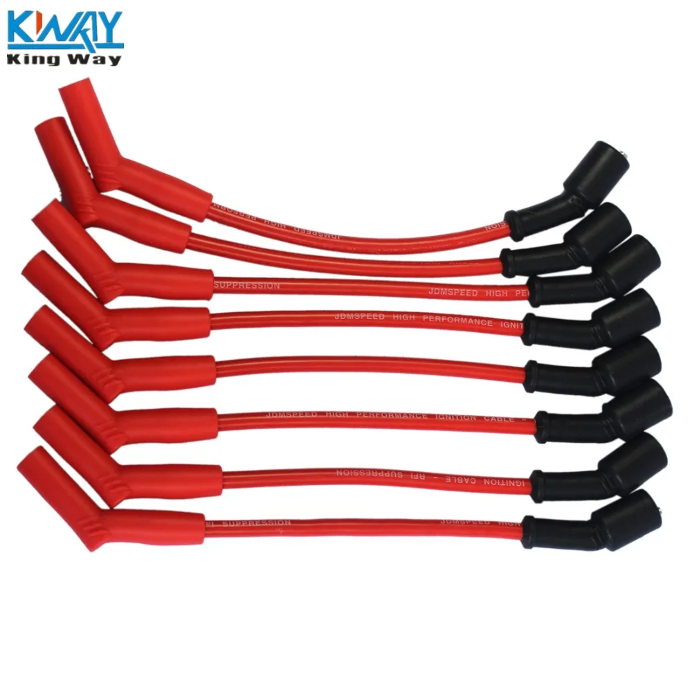 Король способ-Красный производительность провода свечей зажигания для 2001-2007 Chevy GMC 8.1L Vortec V8 9065C