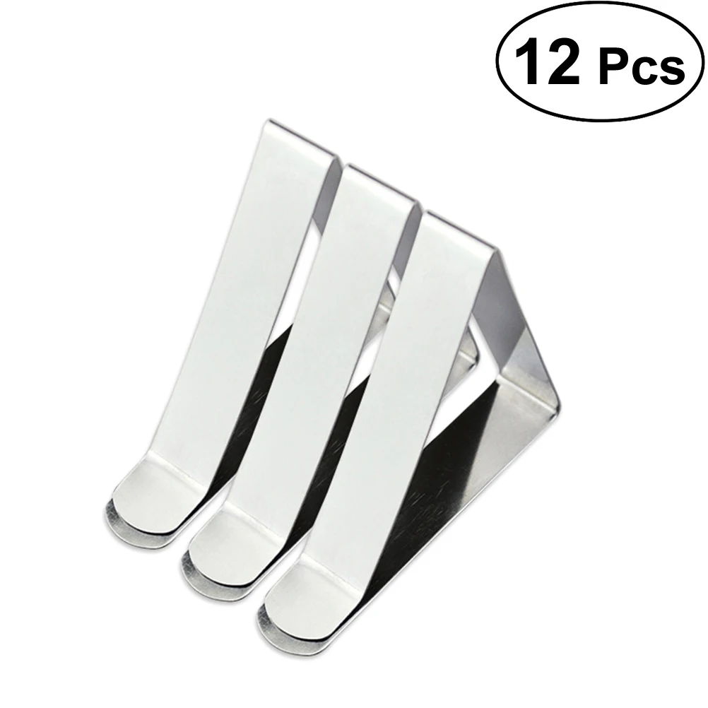 12x Stainless Steel Outdoor Camping Wedding Party Tablecloth Holder Clip Clamp