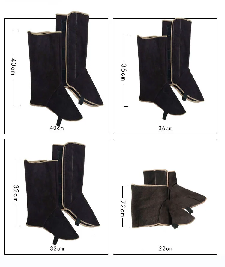 Welding Gaiter Split Leather Shoes Cover Flame Resistant Anti-Heat Wear Resistant Workplace Welder's Foots Protective Cover (12)