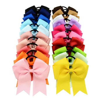 

20PCS/Lot Explosion Hot Jewelry Ribbed Fishtail 4.5 Inch Bow Hair Band Children's Headwear Wholesale 637