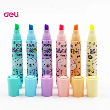 

Deli 6pcs/lot 6 colors Kawaii Cute text separators colored Chancery invisible Liner markers Copic art marker highlighters pen