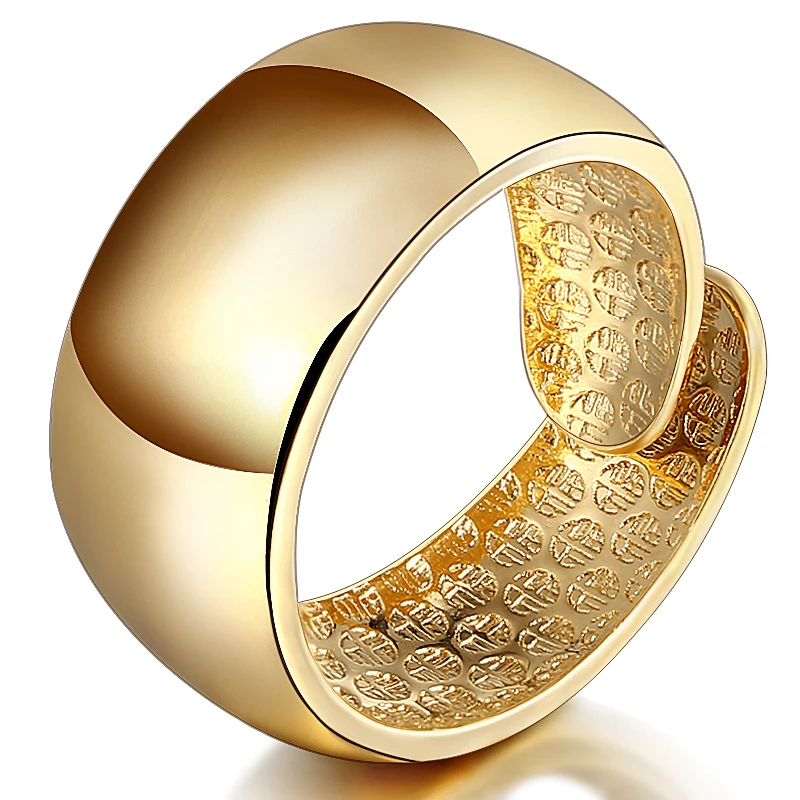 

Simple 10MM Wide Gold Color Couple Lover's Ring for Men/Women Anniversary Gift