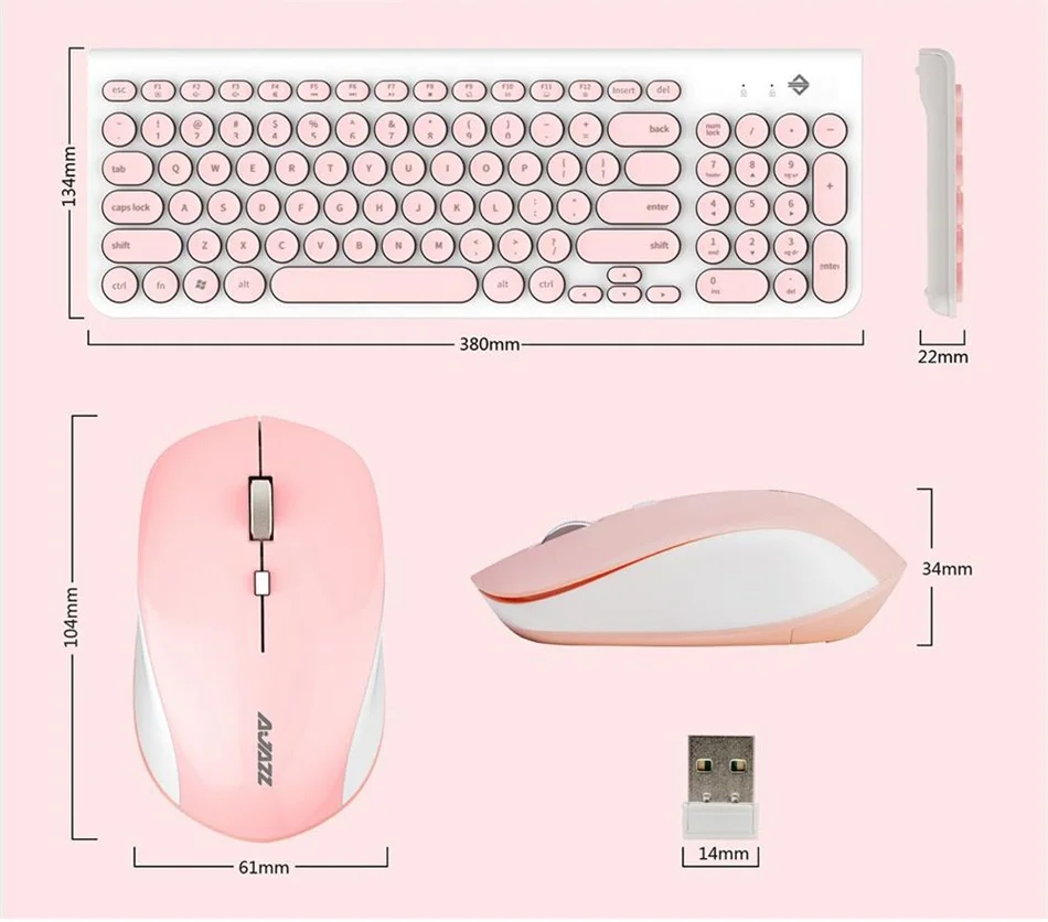 Ajazz 325i 96 key keyboard gaming 2.4G wireless pc gamer wireless mouse kit keycap gaming pc gamer combo (13)