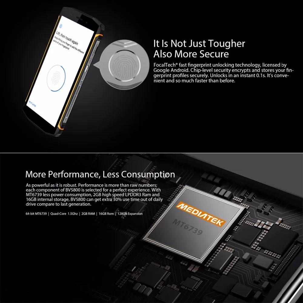 Смартфон Blackview BV5800 5 дюймовый экран 2 Гб ОЗУ 16 ПЗУ Android 8 1 MTK6739 четырехъядерный ГГц