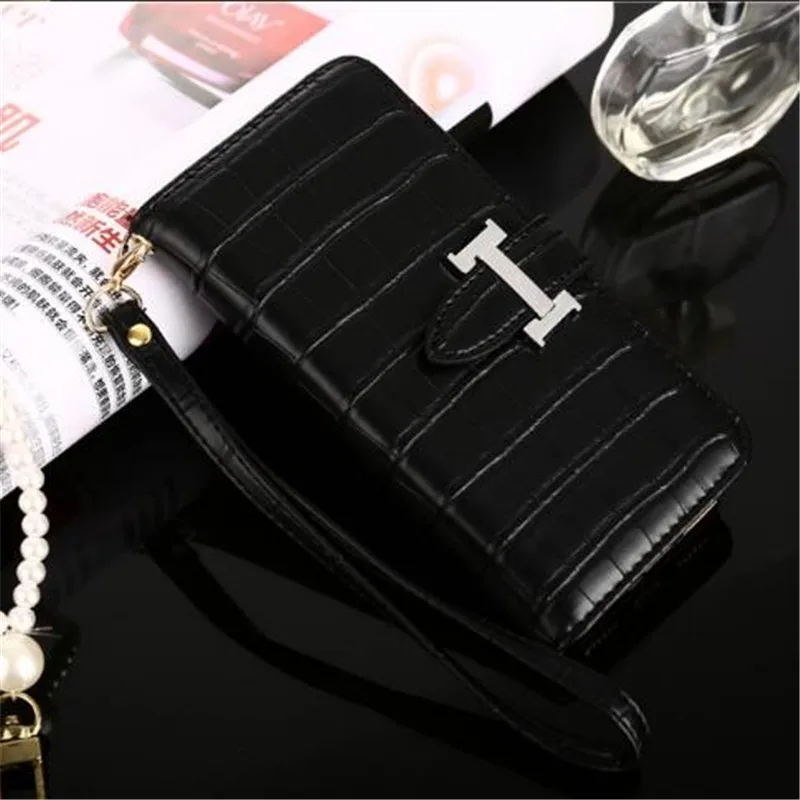 

Luxury crocodile grain clip Flip Wallet PU Leather Case Cover For iphone X 7 8 plus Mini Handbag Case for samsung S9 Plus