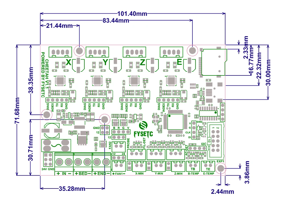 Cheetah v1.1b 32bit Silent TMC2209 доска Marlin 2,0 для Creality CR10 Ender 3 PRO 5 Поддержка upgrate BLtouch skr mini e3