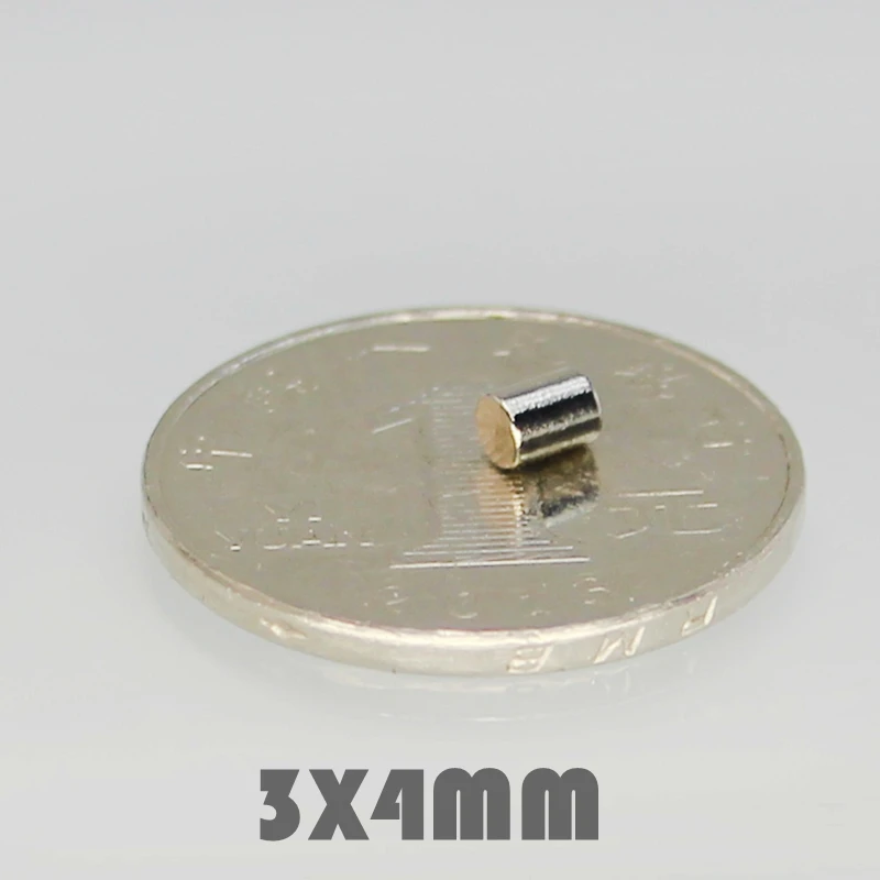 100/200/500pcs 3*4 мм супер мощный профессиональный Неодимовый магнитиков диаметром 3x4 мм N35 редкоземельный магнит для поделок холодильник
